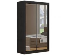 Armoire contemporaine à 2 portes coulissantes 180 cm coloris noir