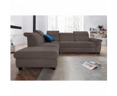 Canapé dangle microfibre Altara Nubuck®, suspensions ressorts, angle