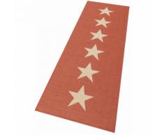 Tapis rectangulaire de couloir hautes mèches effet sisal motif étoile