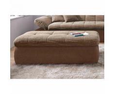 Pouf repose-pieds avec coffre de rangement, microfibre et tissu effet