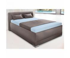 Lit capitonné revêtement synthétique et tissu, pour 1 ou 2 personnes,