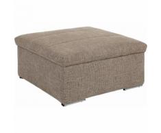 Pouf repose-pieds carré avec surpiqûres en tissu