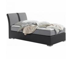 Lit rembourré 1 ou 2 personne(s) en revêtement synthétique et tissu M
