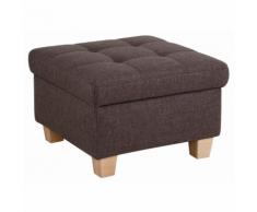 Pouf repose-pieds carré assise capitonnée en toile