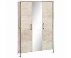 Armoire range-chaussures 2 portes + 1 miroir