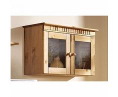 Vitrine murale style anglais 2 portes en verre en pin massif Home aff