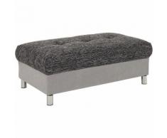 Pouf repose-pieds rectangulaire en tissu effet tweed et microfibre Pr