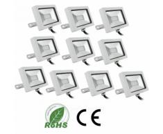 10×20W Projecteur à LED Ultraléger pour Eclairage Extérieur et Intérieur Spot IP65 Haute