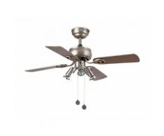 Ventilateur de plafond Faro Galapago Nickel Bois 33301