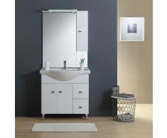 MEUBLE-LAVABO SALLE DE BAINS 86 CM, MIROIR-ARMOIRE COULEUR BLANC - KIAMAMI VALENTINA