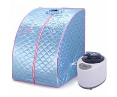 Sauna infrarouge pliable cabine à chaleur Thérapeutique Spa 1200W Bleu - OOBEST