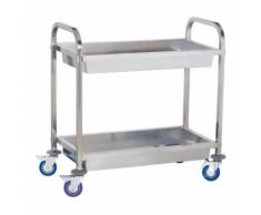 Chariot de service cuisine professionnel inox 2 bacs max 320 kg - HELLOSHOP26