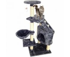 Perchoir pour Chat, Arbre à Chat, 120 cm, 5 perchoirs, Gris, Matériau: MDF - STORADDICT