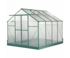 HABRITA - Serre jardin aluminium - avec base et 2 fenêtres / 7,44 m2