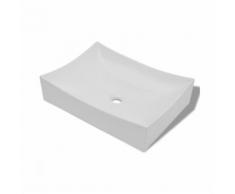Vasque lavabo à poser céramique blanche salle de bain lavabo - HELLOSHOP26