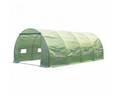 Serre de jardin tunnel 6L x 3l x 2H m châssis tubulaire acier galvanisé renforcé 2,5 cm 8