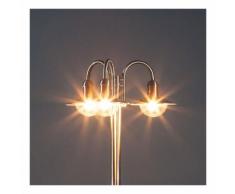 Lampadaire Damion inox lampadaire candélabre moderne classique 3 ampoules allée - LAMPENWELT