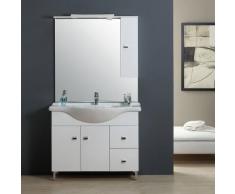 MEUBLE SALLE DE BAIN 105 CM CLASSIQUE AVEC LAVABO ET MIROIR EASY - KIAMAMI VALENTINA