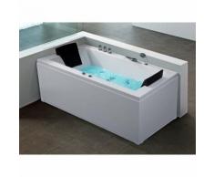 Baignoire d'angle rectangulaire - baignoire balnéo / whirlpool - hydromassage & chromothérapie -