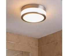 Plafonnier Flavi nickel mat salle de bain plafonnier IP44 rond lampe - LAMPENWELT