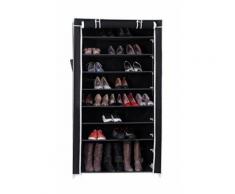 Songmics XXL Armoire / étagères à chaussures 10 couches avec housse Noir 88 x 28 x 160cm RXJ36H