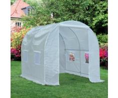 Serre de jardin tunnel surface sol 5 m² 2,5L x 2l x 2H m châssis tubulaire renforcé 18 mm 4