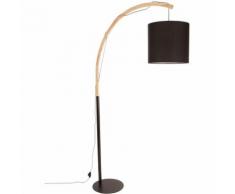 Lampadaire en métal et bois Elot Shulg - noir - ATMOSPHERA