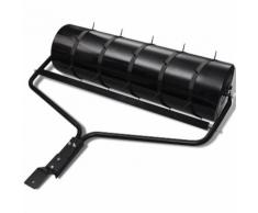 vidaXL Rouleau à gazon de jardin noir avec 5 bandes d'aérateur 30 cm