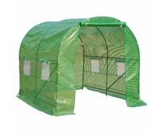 Serre de jardin tunnel 5 m² 2,5L x 2l x 2H m acier renforcé dia. 1,8 cm + PE haute densité