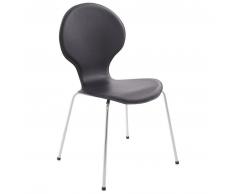 Chaise de cuisine design 'SAMBA' en matière synthétique noire