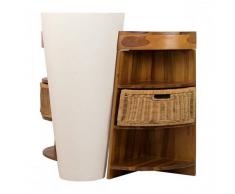 BAIN ET TECK Salle de bain en teck Keops simple vasque et son miroir teck