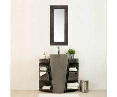 BAIN ET TECK Salle de bain en teck keops simple gris et son miroir en teck