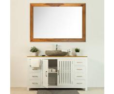 BAIN ET TECK Salle de bain Django blanc et son miroir vernis