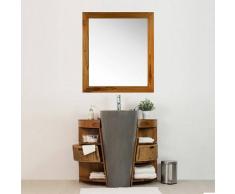BAIN ET TECK Salle de bain en teck Keops simple vasque et son miroir teck