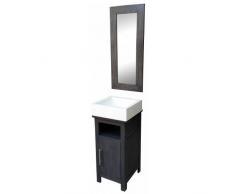 BAIN ET TECK Salle de bain en teck Tiago grey et son miroir teck