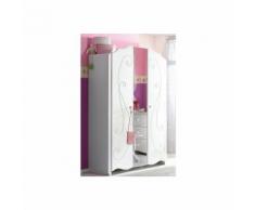Armoire enfant 2 portes + miroir Parisot Allice