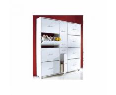 Maxi meuble range-chaussures 8 compartiments + 2 portes + 2 tiroirs S