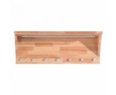 Porte-manteau mural 7 patères en bois Maximus