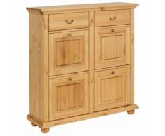 Meuble range-chaussures 4 portes abattantes, 2 tiroirs