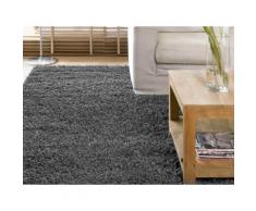 Tapis shaggy poil long 100% polypropylène Douceur Gris 160x230cm
