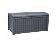 Coffre de jardin en résine tressée 129,5x70x62,5cm - 416L RIO Gris