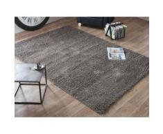 Tapis shaggy poil long 100% polypropylène Douceur Taupe 160x230cm