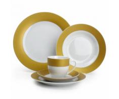 Service de table 30 pièces en porcelaine bords couleur TWIRL Gold