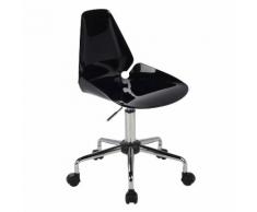 Chaise de bureau sur roulettes Acrylique CLEVER Noir