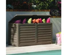 Coffre de jardin en polypropylène 117x54x65cm 420L imitation bois BAYA Taupe