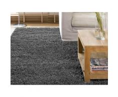Tapis shaggy poil long 100% polypropylène Douceur Gris 120x170cm