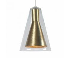 Suspension réglable en verre et métal diamètre 20cm Electra Laiton