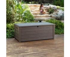Coffre de jardin Résine 145x70x60cm - 455 Litres - Taupe DELUXE