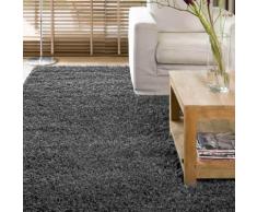 Tapis shaggy poil long 100% polypropylène Douceur Gris 60x110cm