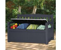 Banc / coffre de jardin en résine 140x60x84cm - 265L BOGOTA Anthracite